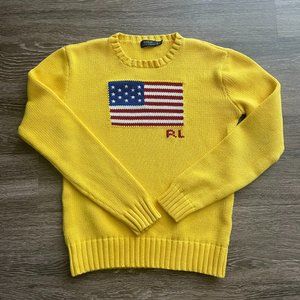 Polo Ralph Lauren Vintage USA Flag Yellow Sweater